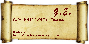 Göbölös Emese névjegykártya